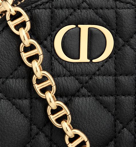 dior caro round pouch with chain